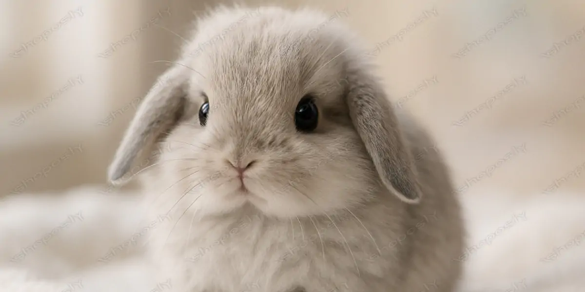 Adorable Baby Bunny Portrait – Ultra-Realistic Close-Up Animal Artwork (4500 x 3000 px, 300 DPI)